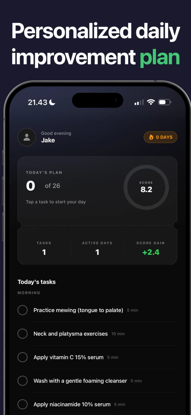 Personalized daily improvement plan